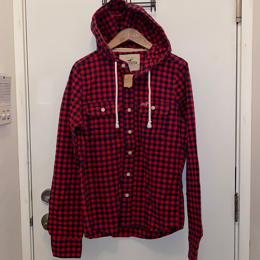 Hollister Mens Button down hoodie